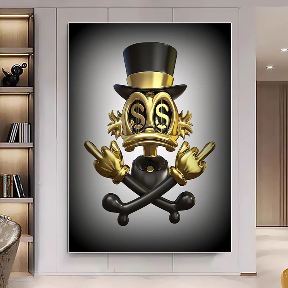 Disney Donald Duck Gold Grey Canvas Painting Luxury Dollar Abstract Poster And Print Wall Art Mural Living Room Home Decoration
Disney Donald Duck Gold Grey Canvas Painting Luxury Dollar Abstract Poster And Print Wall Art Mural Living Room Home Decoration