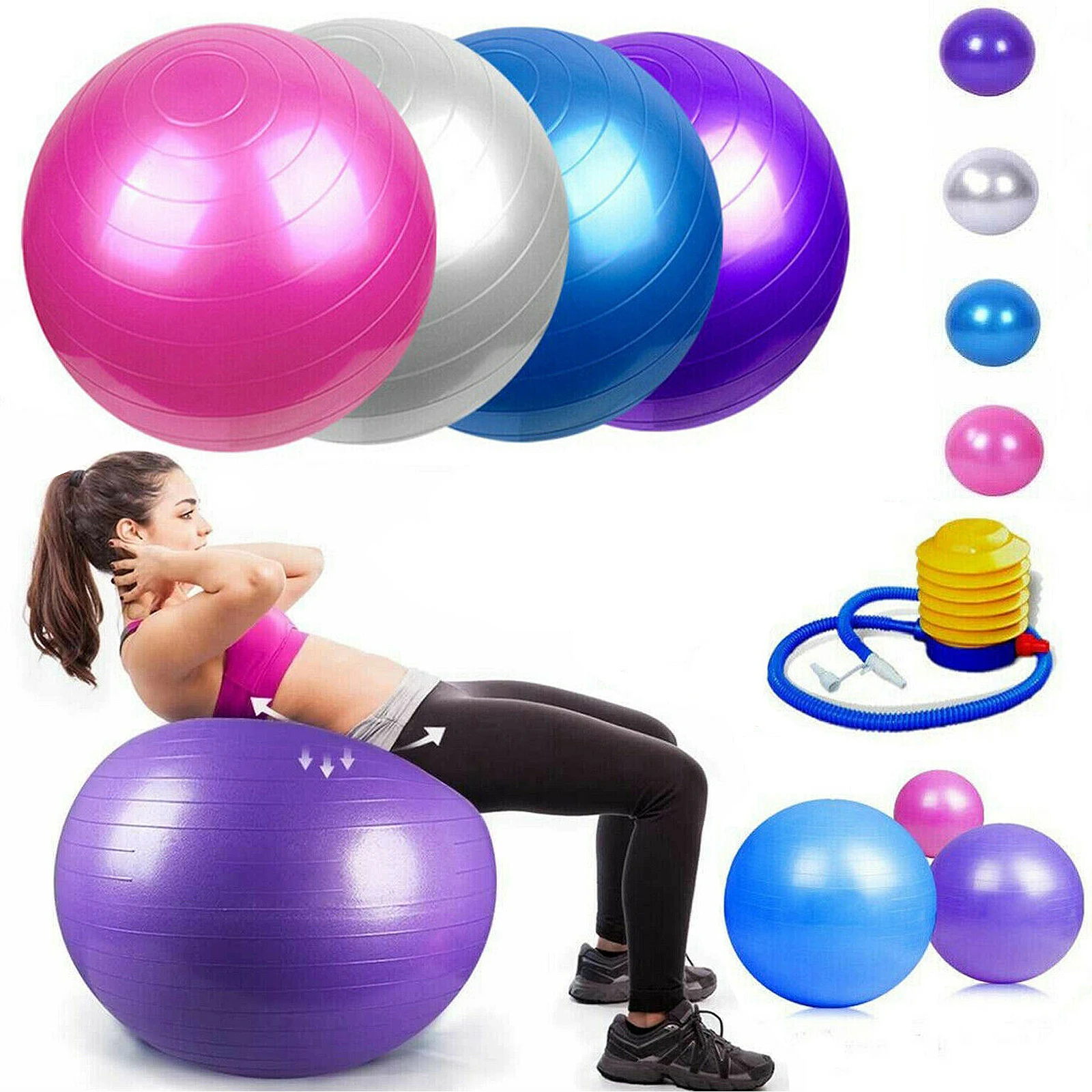 Fitness Balls Yoga Ball Thickened Exercise Pilates Massage Ball Gymnastics Fitness Balance Ball Home Workout 55cm/65cm/75cm
Fitness Balls Yoga Ball Thickened Exercise Pilates Massage Ball Gymnastics Fitness Balance Ball Home Workout 55cm/65cm/75cm