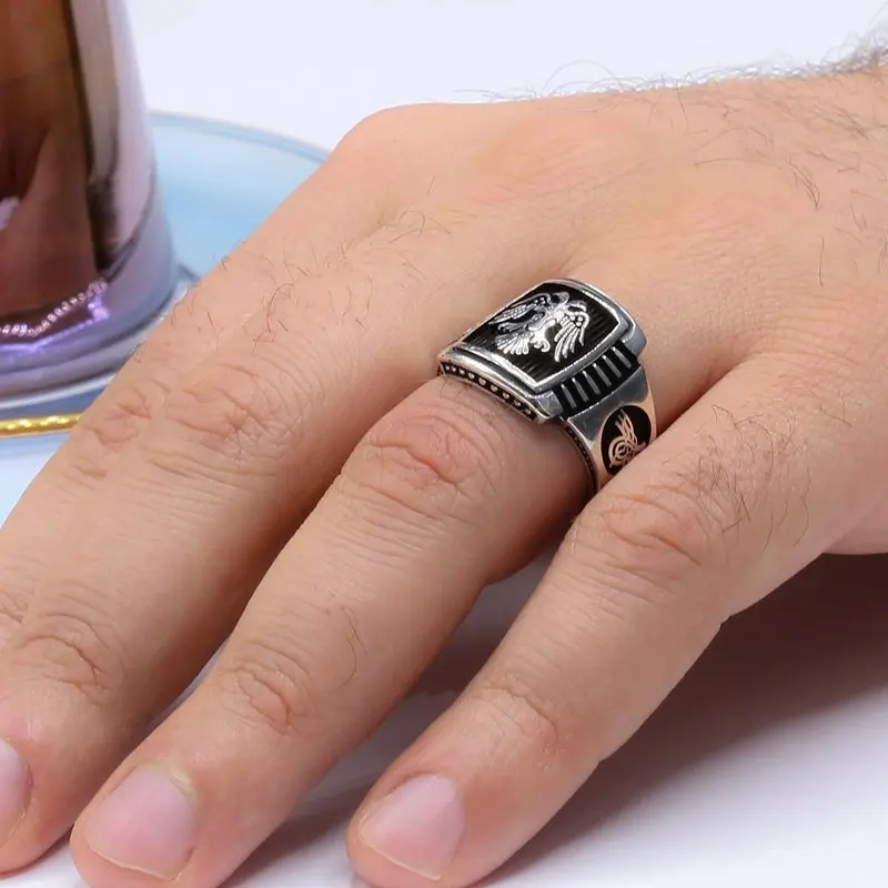 925 Sterling Seljuk Eagle and Tugra Patterned Silver Ring Fashion Turkish Premium Quality Handmade Jawelery
925 Sterling Seljuk Eagle and Tugra Patterned Silver Ring Fashion Turkish Premium Quality Handmade Jawelery