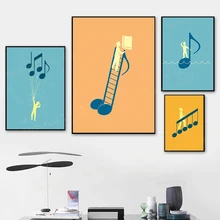 Colorful Music Abstract Poster Notes Stairs Retro Art Print Living Room Wall Minimalist Canvas Painting Nordic Home Decor