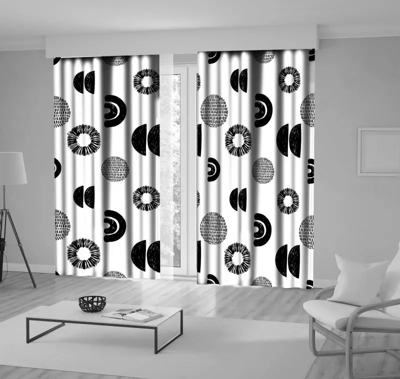 Curtain Pattern of Sun Crescent Half Moon with Dots Lines Primitive Aboriginal Culture Tribal Art Black White
Curtain Pattern of Sun Crescent Half Moon with Dots Lines Primitive Aboriginal Culture Tribal Art Black White