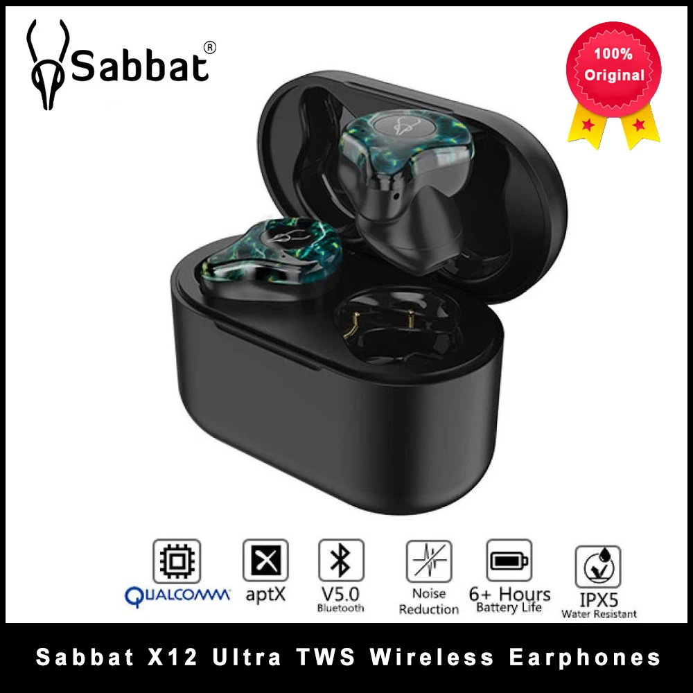 Sabbat X12 Ultra Earphones Marble Series TWS Stereo HiFi Qualcomm Bluetooth 5.0 True Wireless Earbuds
Sabbat X12 Ultra Earphones Marble Series TWS Stereo HiFi Qualcomm Bluetooth 5.0 True Wireless Earbuds