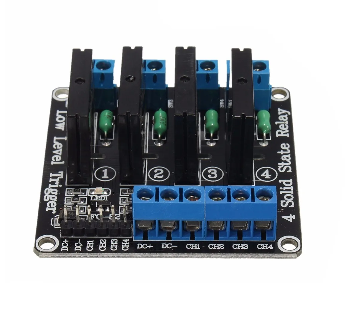 Module rele solid state SSR 5v 4 channels G3MB-202P low level Arduino RPI | Электронные компоненты и