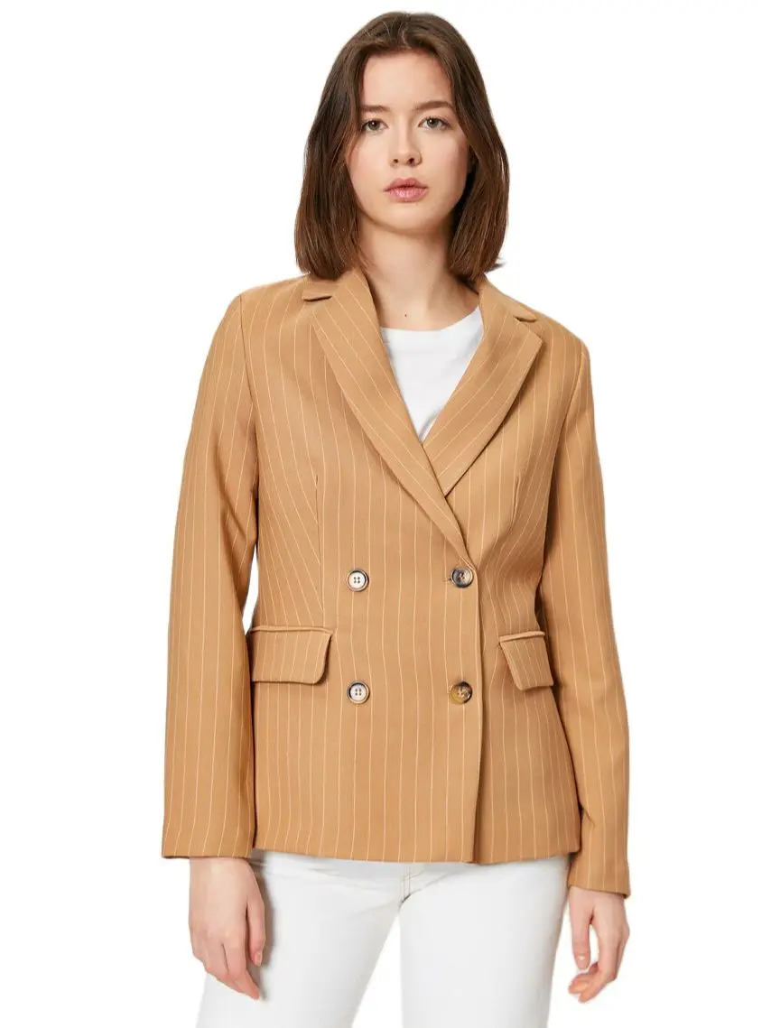 2021 Women Blazer Double Breasted Striped Coffee Jacket Pocket Summer Cardigan Suit Classic Formal Elegant Office Business
2021 Women Blazer Double Breasted Striped Coffee Jacket Pocket Summer Cardigan Suit Classic Formal Elegant Office Business