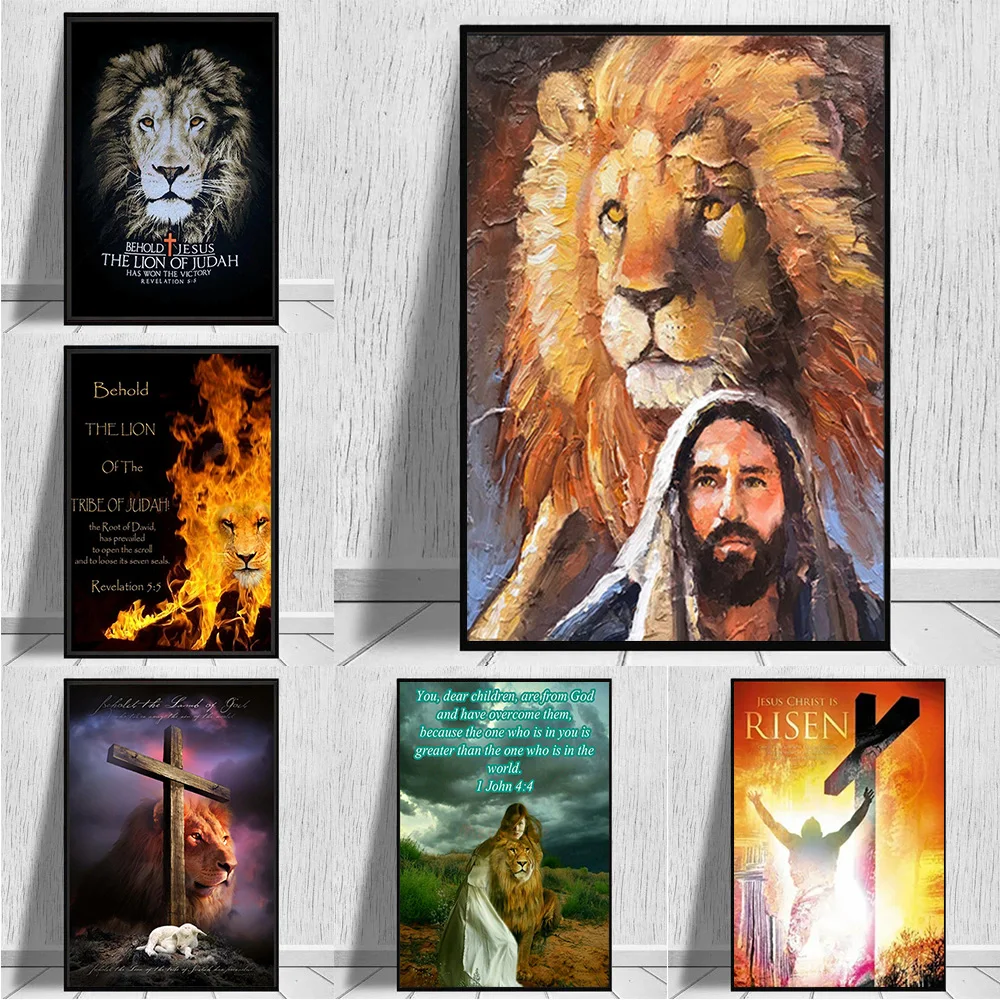 Jesus Lion Lamb Canvas Painting God Bible Poster Christ Poster and Print Picture for Living Bedroom Room Wall Art Home Decor
Jesus Lion Lamb Canvas Painting God Bible Poster Christ Poster and Print Picture for Living Bedroom Room Wall Art Home Decor