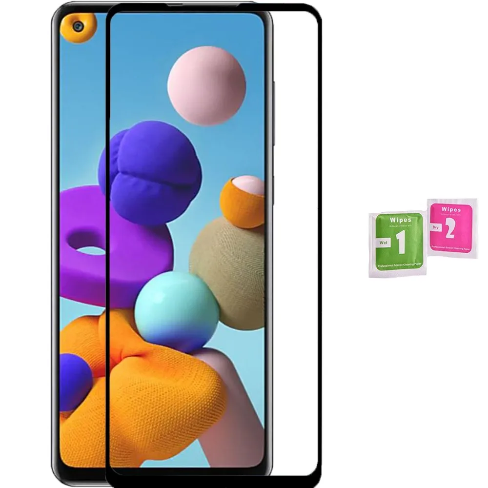1x закаленное стекло для SAMSUNG GALAXY A21S Полный экран протектор LCD|Защитные стёкла и