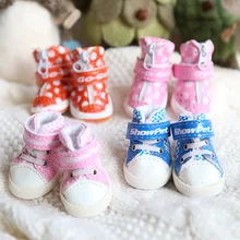 Pet Shoes Boots Sport Shoes Beaming Snow Boots Clothing For Dogs Cats Non-Slip Wear-resistant Cotton Boots 4 pieces/lot