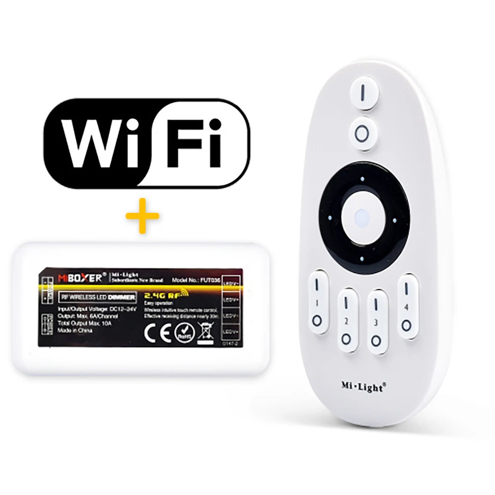 Milight FUT036/FUT007 4-zone RF wireless led dimmer+WL-BOX1 WIFI 2.4G Gateway for Single Color LED Strip
Milight FUT036/FUT007 4-zone RF wireless led dimmer+WL-BOX1 WIFI 2.4G Gateway for Single Color LED Strip