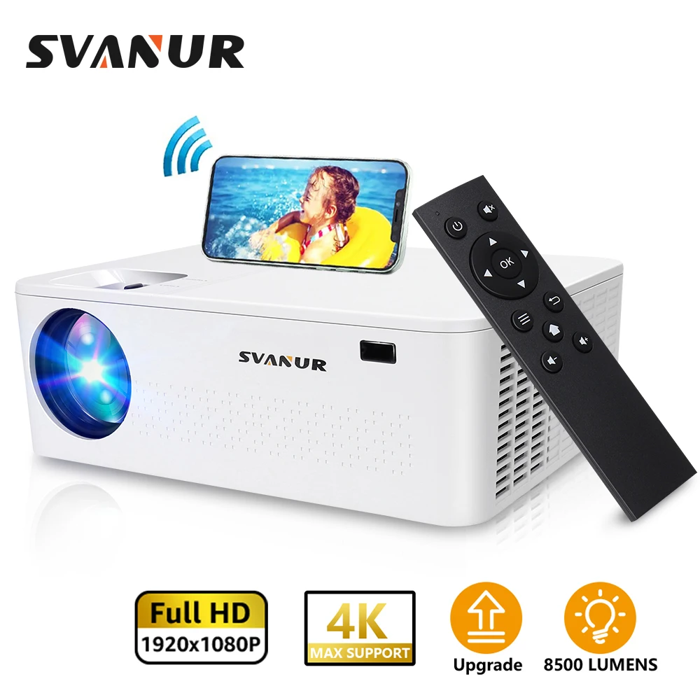 SVANUR Support 4K Projector Full HD Beamer Native 1920x1080P 8500 Lumens Bluetooth 3D 5G Mirroring for Video Home Theater
SVANUR Support 4K Projector Full HD Beamer Native 1920x1080P 8500 Lumens Bluetooth 3D 5G Mirroring for Video Home Theater