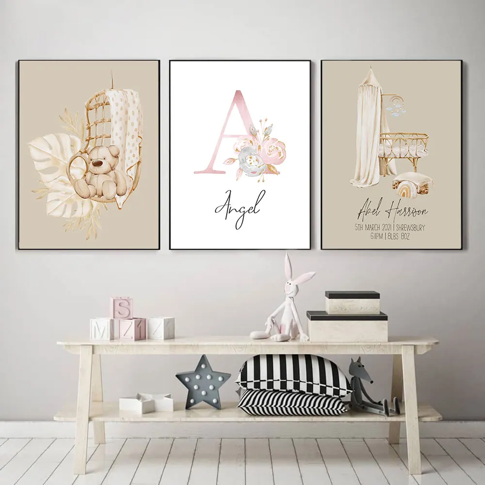 Custom Name Poster and Print Rainbow Canvas Painting Floral Letter Wall Art Picture Nursery Baby Shower Girls Room Decoration
Custom Name Poster and Print Rainbow Canvas Painting Floral Letter Wall Art Picture Nursery Baby Shower Girls Room Decoration