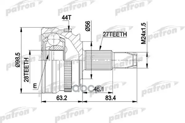 Шрус Наружн К Кт 27x56x28 Abs:44t Alfa Romeo: 164 9.92 PAT|Электрические ломтерезки| |
