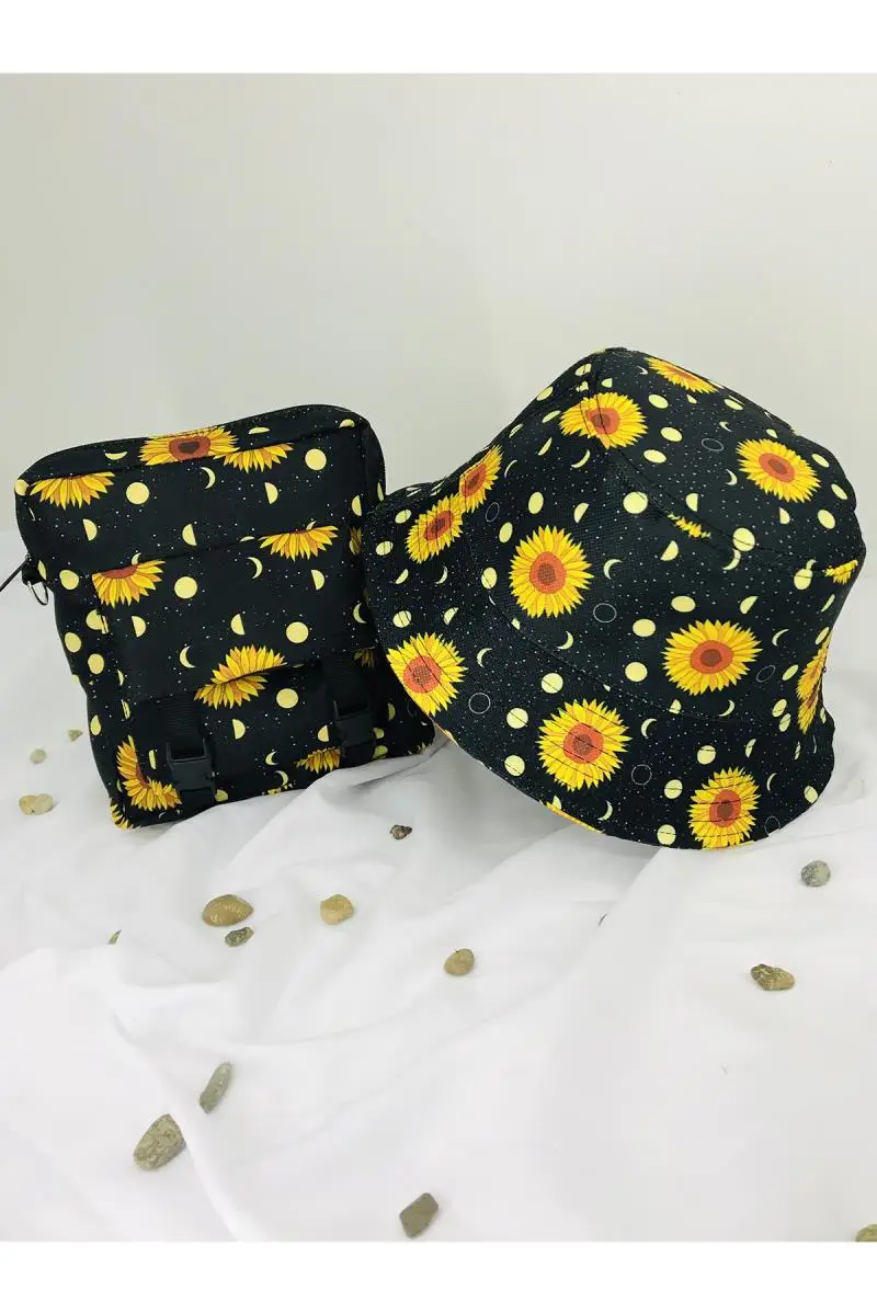 Moon Phases and Sunflower Printed Bucket Hat and Bag Set Panama Hat Cap Reversible Bucket Hat Summer Sun Hats Women
Moon Phases and Sunflower Printed Bucket Hat and Bag Set Panama Hat Cap Reversible Bucket Hat Summer Sun Hats Women