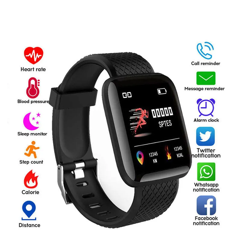 D13 Smart Watches Men Women 116 Plus Heart Rate Watch Wristband Sports Band Waterproof Smartwatch Android | Электроника