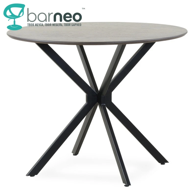Дизайнерский кухонный стол Barneo T-406 | столешница шпон цвет на выбор ножки металл по
