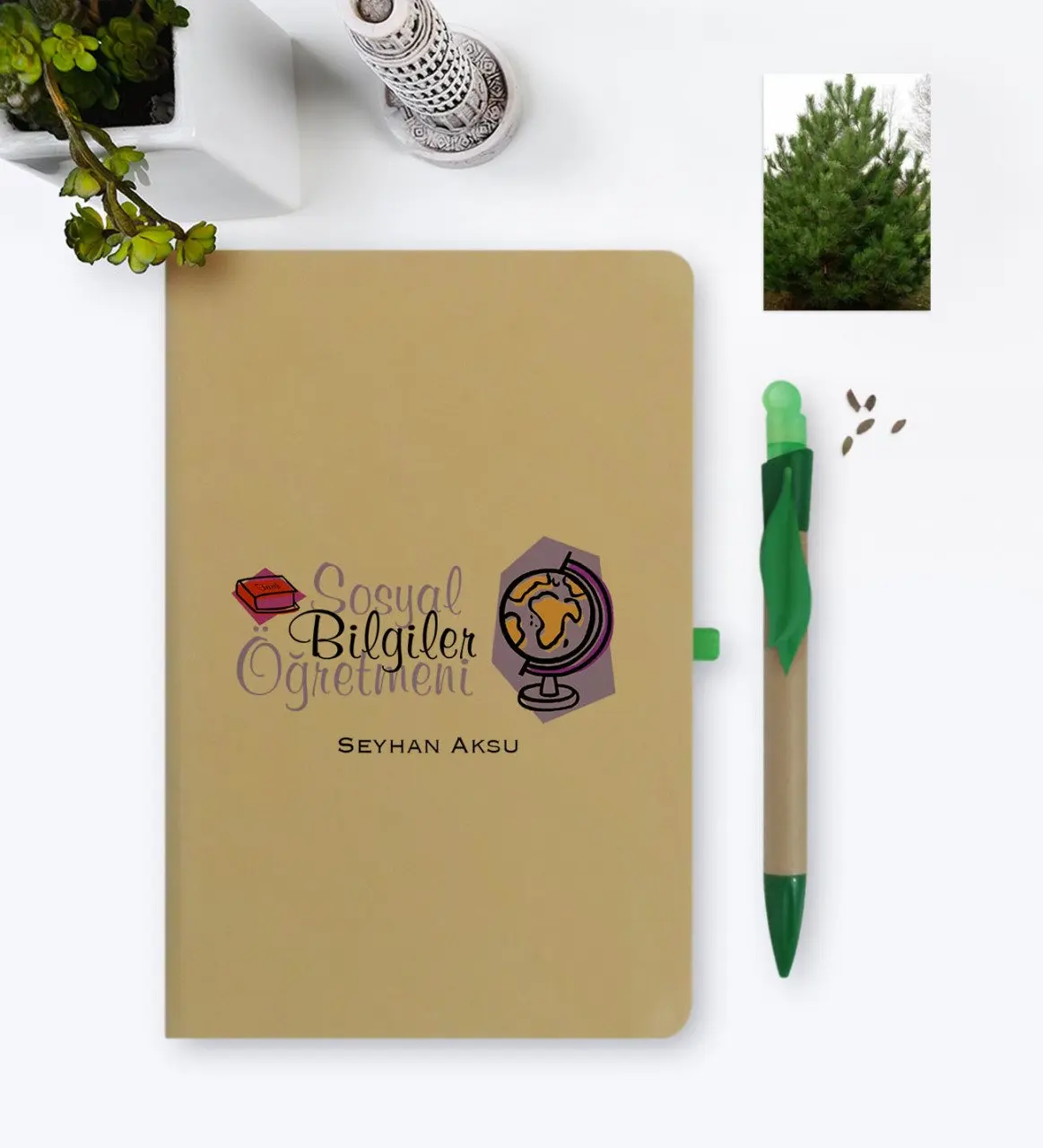 Personalized Social Studies Teacher Environmentalist Notebook and Seeded Pen Set-2
Personalized Social Studies Teacher Environmentalist Notebook and Seeded Pen Set-2