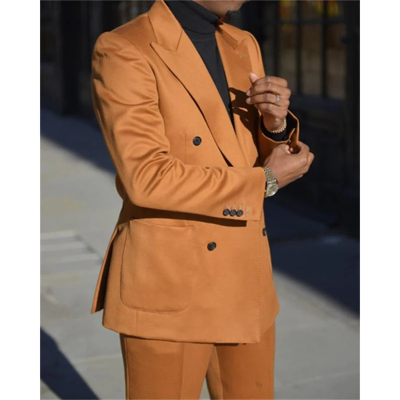 Orange Double Breasted Mens Suits Slim Fit Party Groom Wear Two Pieces Formal Business Peaked Lapel Wedding Dress Suit
Orange Double Breasted Mens Suits Slim Fit Party Groom Wear Two Pieces Formal Business Peaked Lapel Wedding Dress Suit