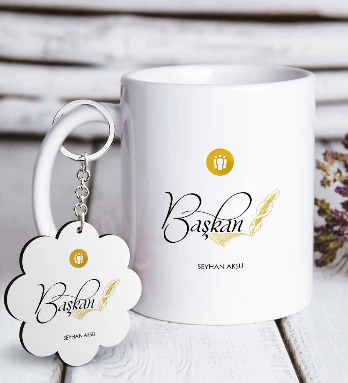 

Personalized Professional President White Mug and Keychain Gift Seti-3 Reliable Quality Cost Effective Gift Coolest Special Product