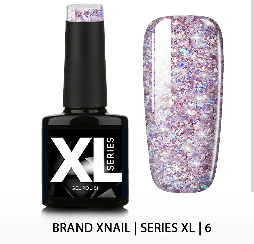 XNAIL ГЕЛЬ-ЛАК SERIES XL — С БЛЕСТКАМИ №6 10МЛ | Красота и здоровье