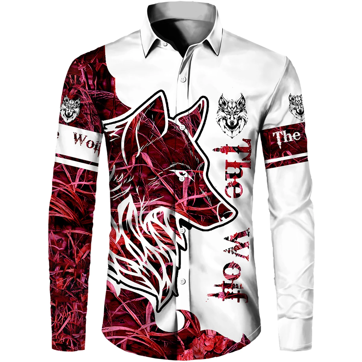 

Summer Autumn Wolf Animal Pattern 3D Printed Shirts Men Oversize Casual Short/Long Sleeve Blouses Streetwear Mens Clothes Camisa