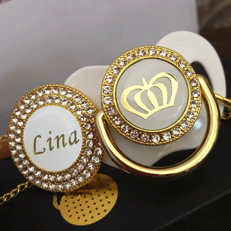 MIYOCAR custom name pacifier clip bling white crown pacifier and pacifier clip set luxurious unique gift PCW
MIYOCAR custom name pacifier clip bling white crown pacifier and pacifier clip set luxurious unique gift PCW