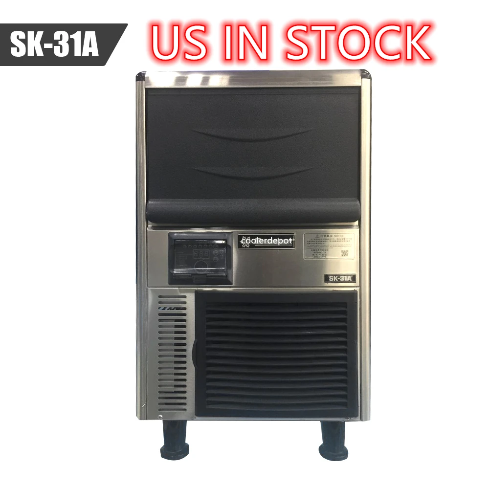 

NSF ETL NEW 68 LBS Commercial Ice Maker Stainless Steel Restaurant Ice Cube Machine SK-31A