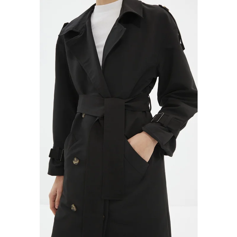 Black Belted Windbreaker Detailed Water Repellent Long Trench Coat Fashion Daily Wear New Season Style Wear Women Fashion 2022
Black Belted Windbreaker Detailed Water Repellent Long Trench Coat Fashion Daily Wear New Season Style Wear Women Fashion 2022