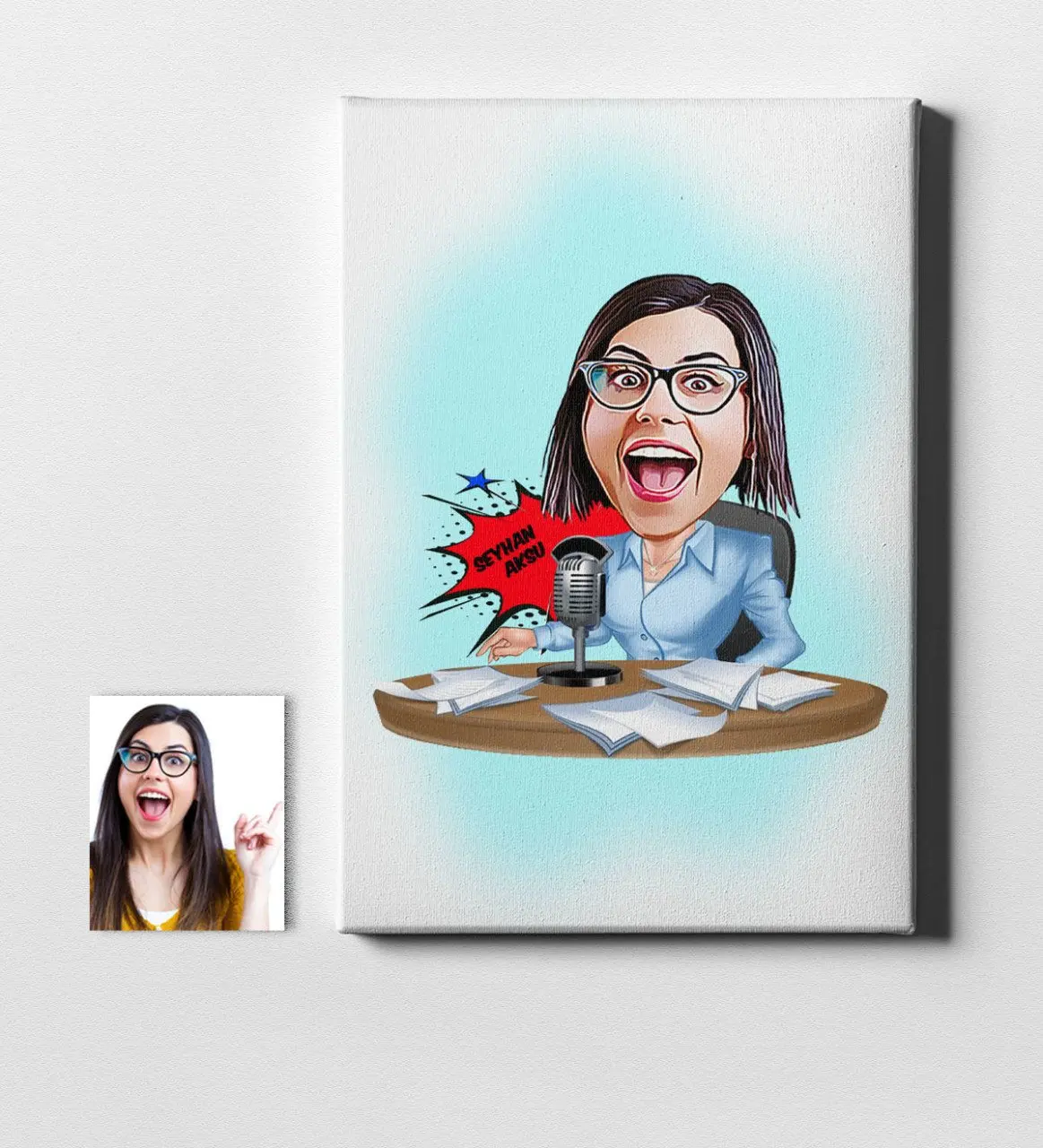Personalized Women 'S Server Announcer Cartoon Canvas Table (50x70 cm.) 1 gift Home Decoration Special Design Home Office Business Place
Personalized Women 'S Server Announcer Cartoon Canvas Table (50x70 cm.) 1 gift Home Decoration Special Design Home Office Business Place