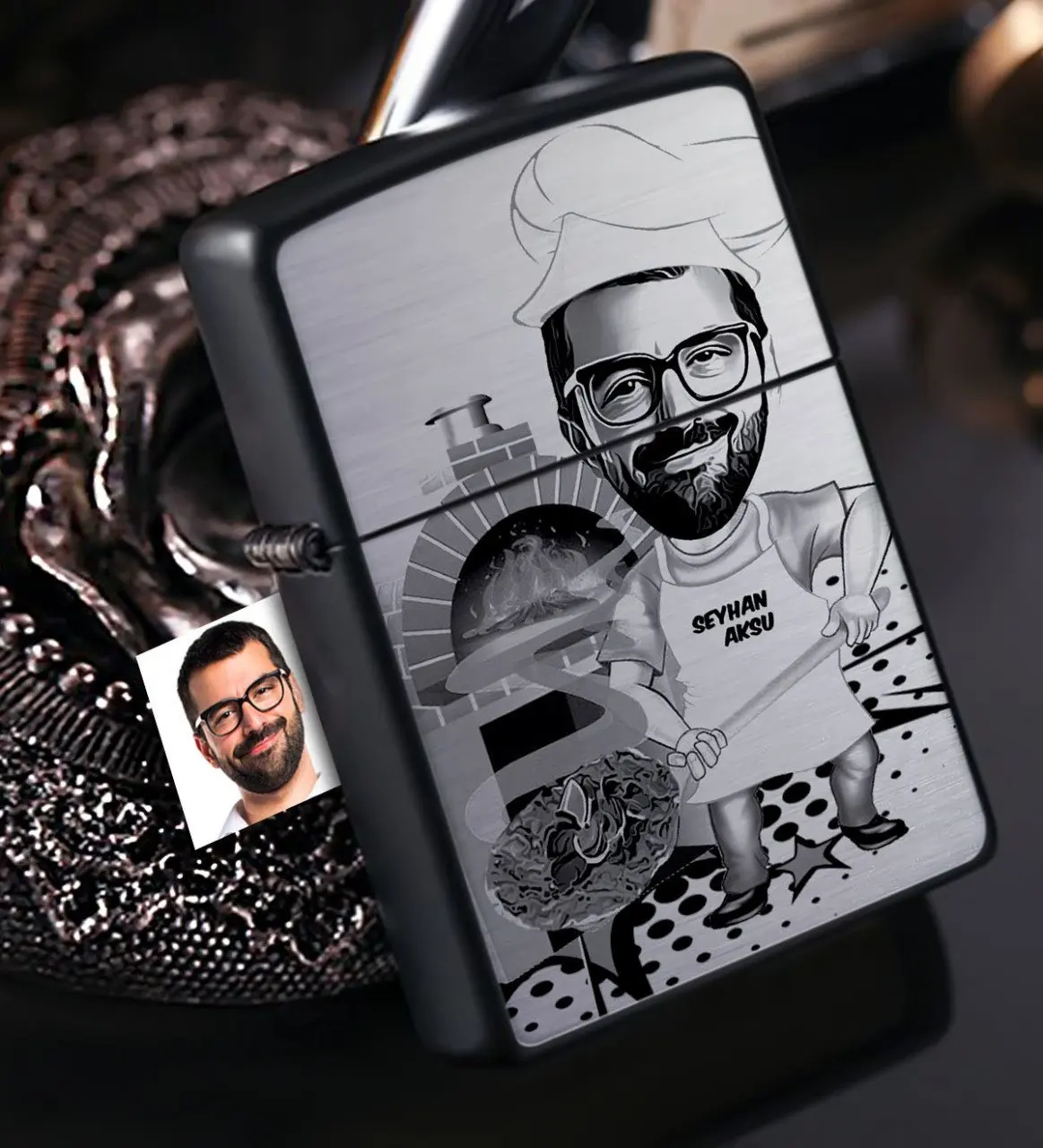 Personalized Mr Kebab shops Master Caricature Of Gasoline Black Metal Cigarette lighter-1
Personalized Mr Kebab shops Master Caricature Of Gasoline Black Metal Cigarette lighter-1