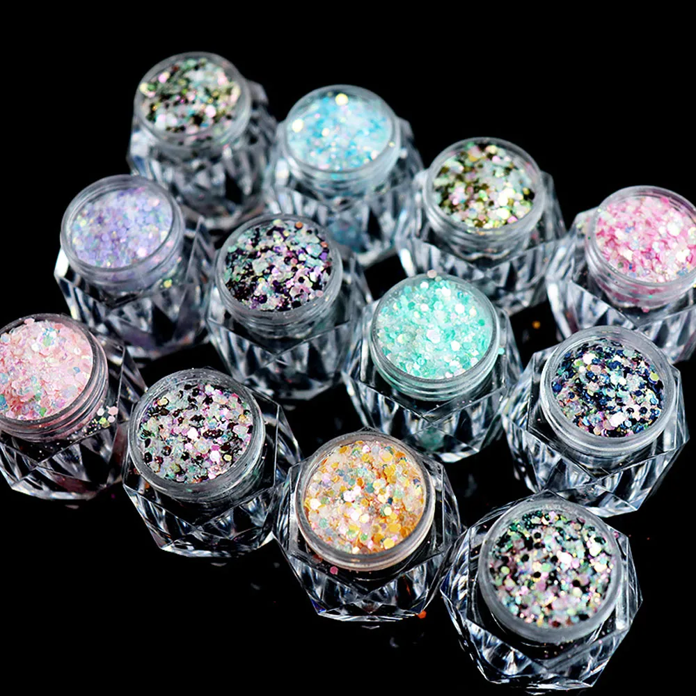 50g/Bag Nail Glitter Gradient Iridescent Sequins 8 Colors Mixed Hexagon Colorful Chunky Symphony Light Laser Shiny Flakes
50g/Bag Nail Glitter Gradient Iridescent Sequins 8 Colors Mixed Hexagon Colorful Chunky Symphony Light Laser Shiny Flakes