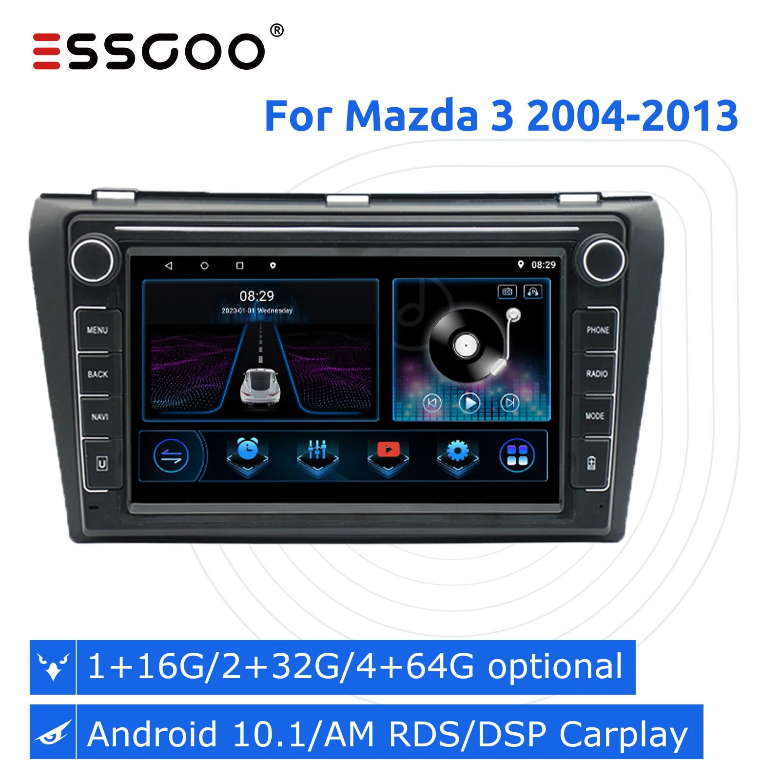 ESSGOO Android 10 Car Radio GPS Navigation For Mazda 3 2004-2013 4G 64G Carplay 2 Din Autoradio Stereo Multimedia Player WiFi
ESSGOO Android 10 Car Radio GPS Navigation For Mazda 3 2004-2013 4G 64G Carplay 2 Din Autoradio Stereo Multimedia Player WiFi