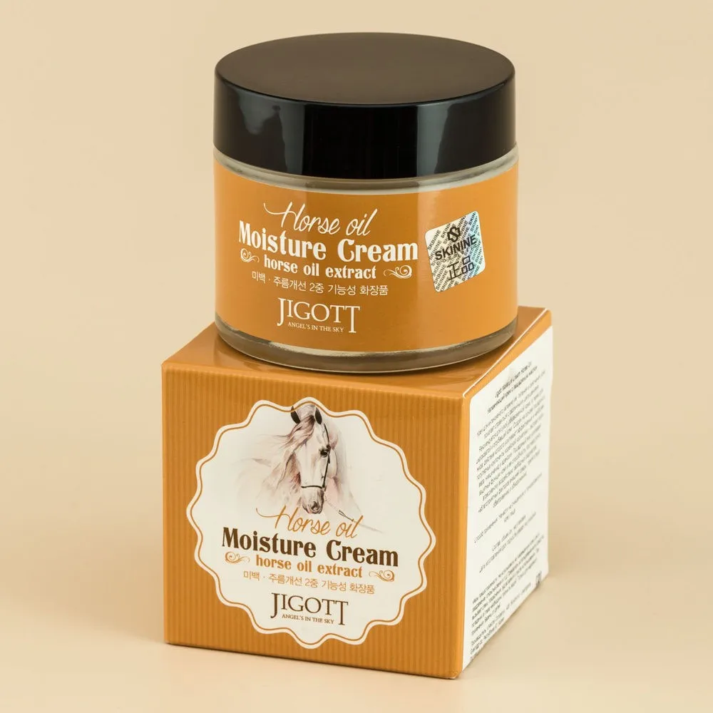 Фото Увлажняющий крем с лошадиным маслом Jigott Horse Oil Moisture Cream 50 мл | Красота и здоровье