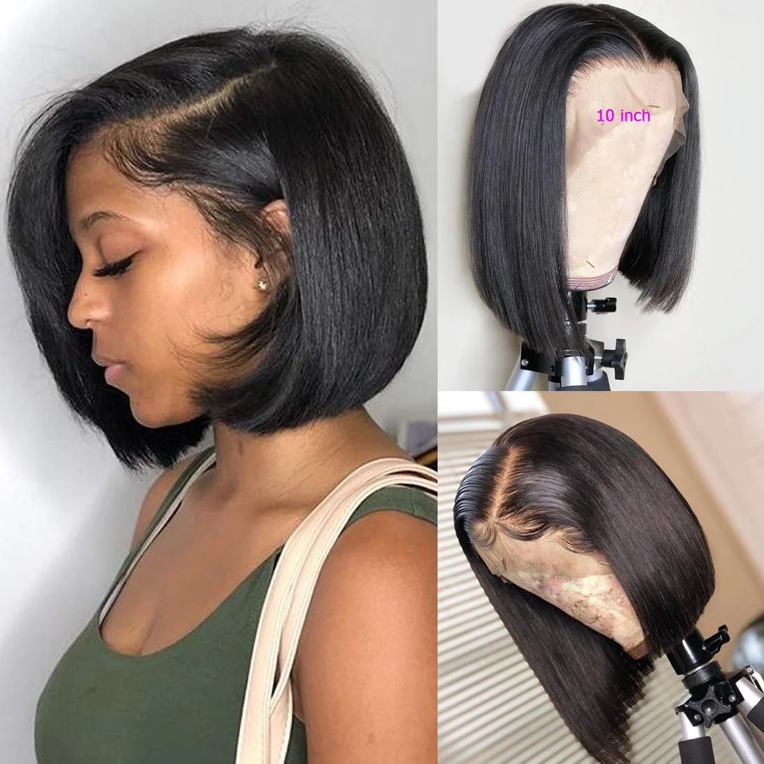 Short Straight Bob Wigs for Black Women Brazilian Virgin Human Hair Lace Front Wigs 13x4 Lace Front 4x4 Lace Closure Bob Wig
Short Straight Bob Wigs for Black Women Brazilian Virgin Human Hair Lace Front Wigs 13x4 Lace Front 4x4 Lace Closure Bob Wig