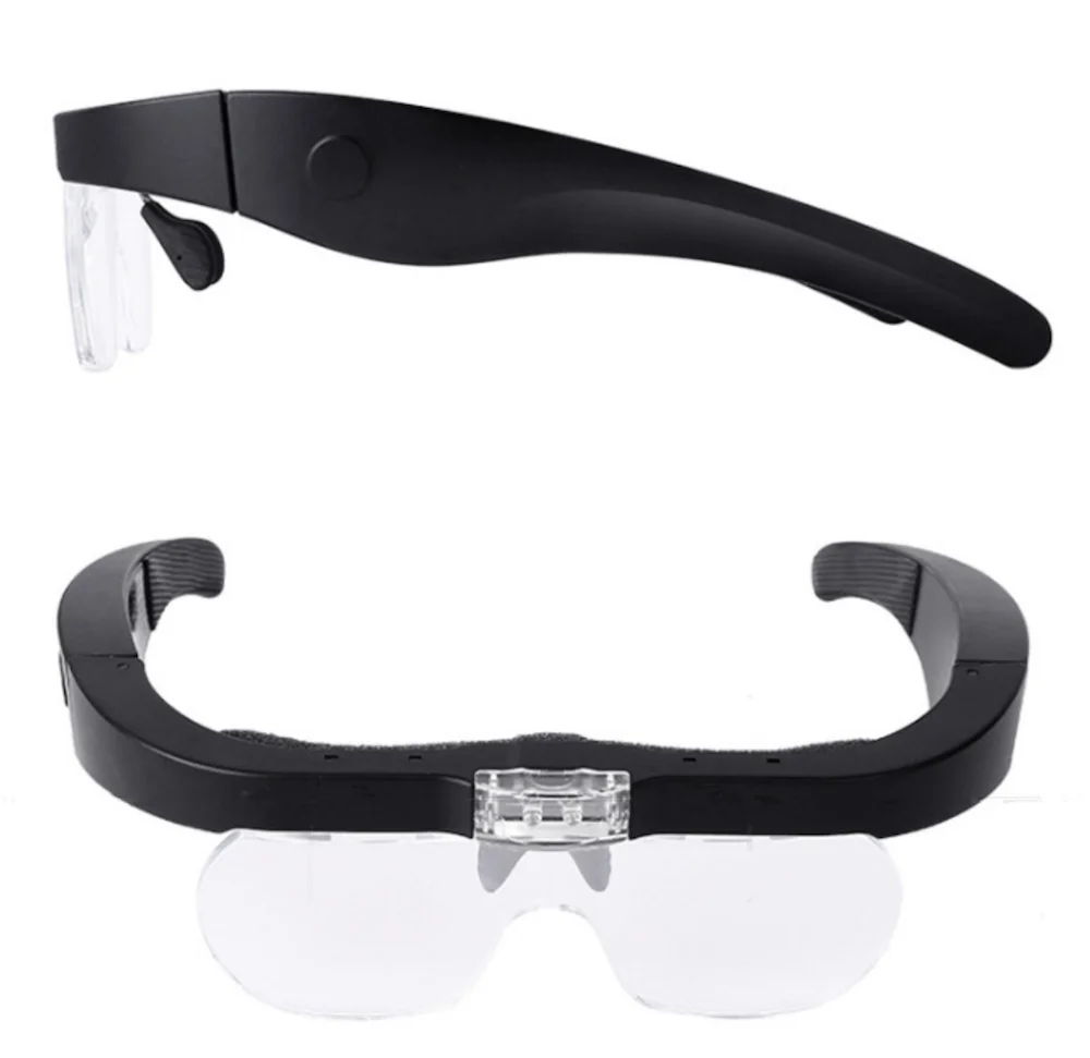 

Head Magnifying Glass with Light Rechargeable Headband Magnifier for Close Work Interchangeable Lenses 1.5X 2.5X 3.5X 5X