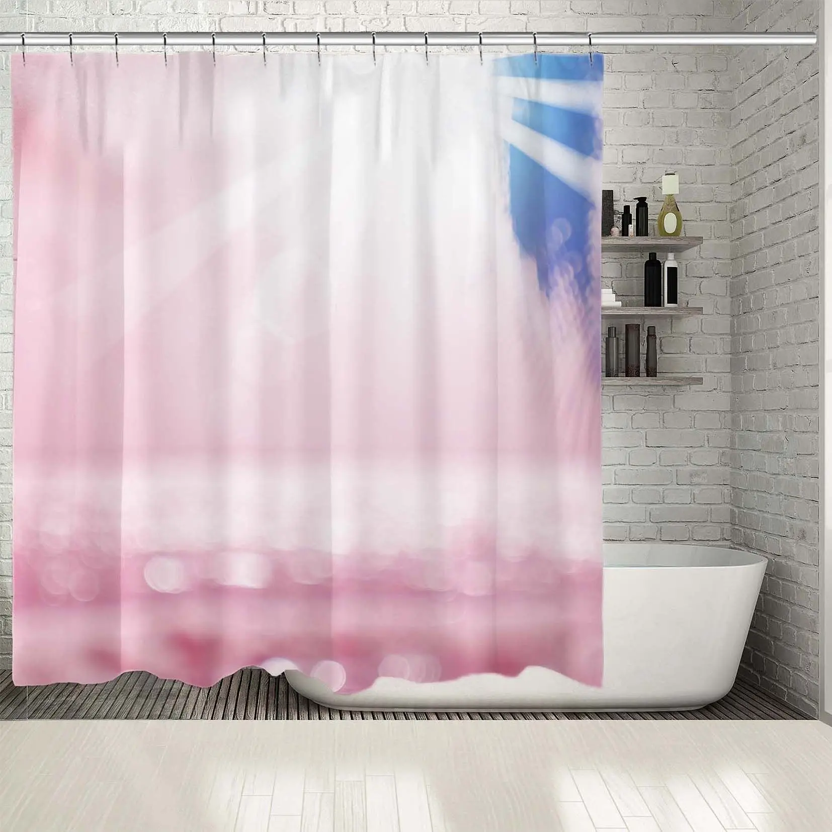 Shower Curtain Palm Leaf Sun Lights Reflection on Sea Tropical Beach Summer Seascape Photo Pink Blue
Shower Curtain Palm Leaf Sun Lights Reflection on Sea Tropical Beach Summer Seascape Photo Pink Blue