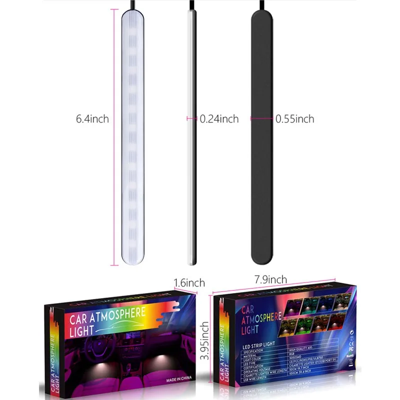 Car decorative lamp Atmosphere Light Foot Light Remote Control APP Interior Decorative Ambient LED Lamp Strip Accessories
Car decorative lamp Atmosphere Light Foot Light Remote Control APP Interior Decorative Ambient LED Lamp Strip Accessories