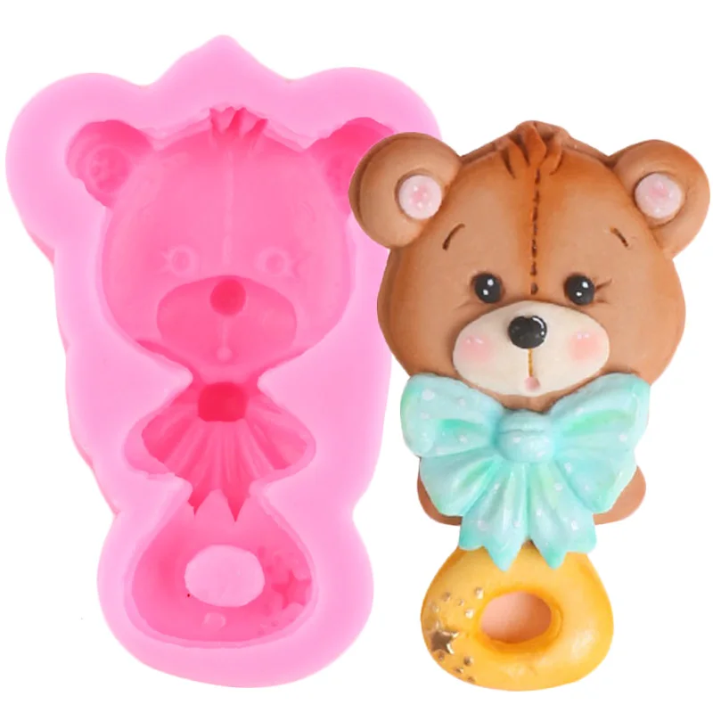 Силиконовые формы в виде медведя Тедди из смолы конфеты искусственные Луки
