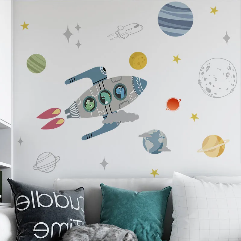 New Cartoon Rocket Universe Planet Boy Bedroom Wall Background Beautification Self-Adhesive Wall Sticker
New Cartoon Rocket Universe Planet Boy Bedroom Wall Background Beautification Self-Adhesive Wall Sticker