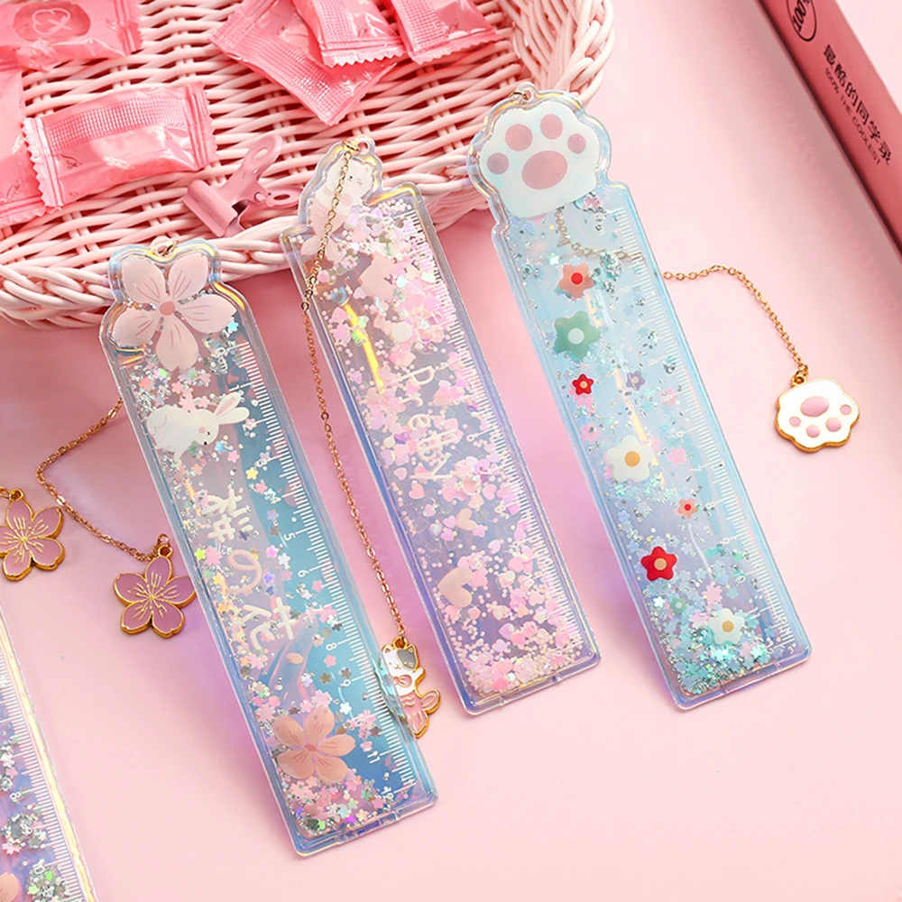 New Creative Cute Ruler Sequin Quicksand 15cm Kawaii Student Rulers Stationery School Office Learning Accessories Gift for Kids
New Creative Cute Ruler Sequin Quicksand 15cm Kawaii Student Rulers Stationery School Office Learning Accessories Gift for Kids