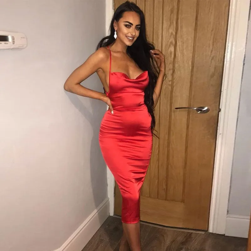 Neon Satin Backless Dresses Women Bodycon Long Midi Vintage Lace Up Elegant Outfits 2021 Sexy Clothes Vestido Dress Party Summer
Neon Satin Backless Dresses Women Bodycon Long Midi Vintage Lace Up Elegant Outfits 2021 Sexy Clothes Vestido Dress Party Summer