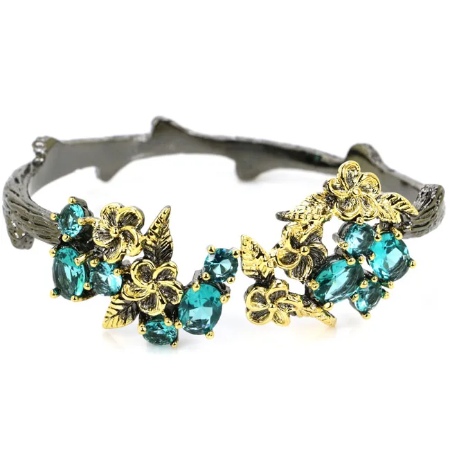 Женский серебряный браслет из танзанита 52x25 мм 30 0 г|silver bracelet women|925 silver braceletsilver |