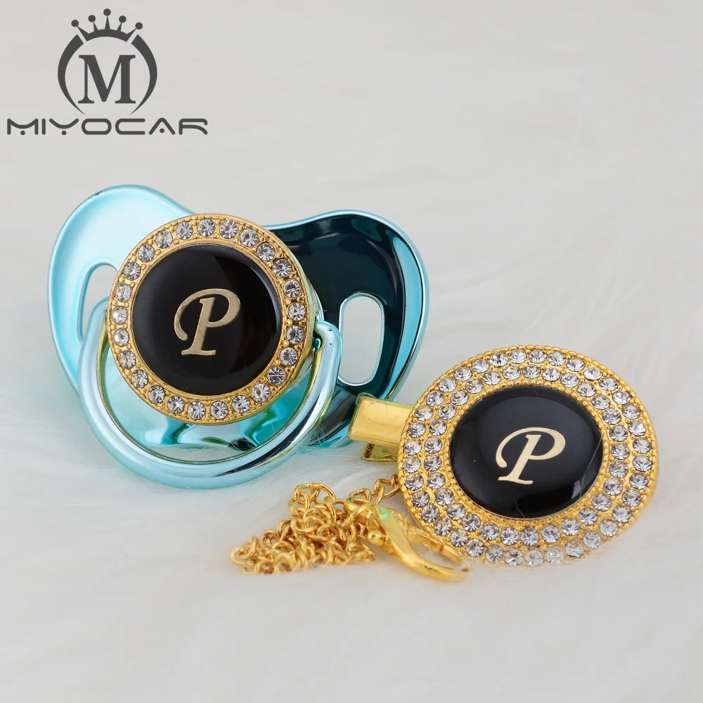 MIYOCAR name Initial letter P elegant silver bling pacifier and pacifier clip BPA free dummy bling unique design LP
MIYOCAR name Initial letter P elegant silver bling pacifier and pacifier clip BPA free dummy bling unique design LP