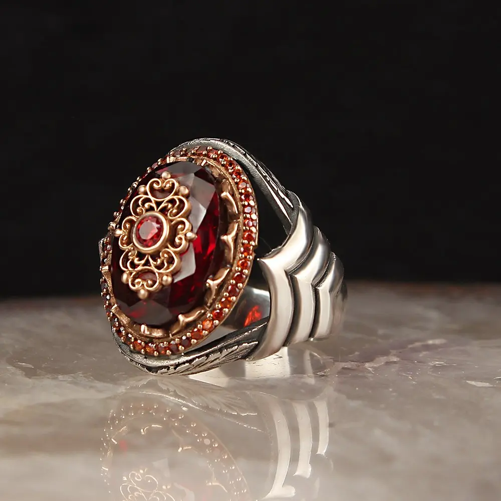 Zircon Traditional Turkish 925 Sterling Silver Men's Handmade Sword Signet Rings Jewelry Gift From Turkey for Women Men
Zircon Traditional Turkish 925 Sterling Silver Men's Handmade Sword Signet Rings Jewelry Gift From Turkey for Women Men