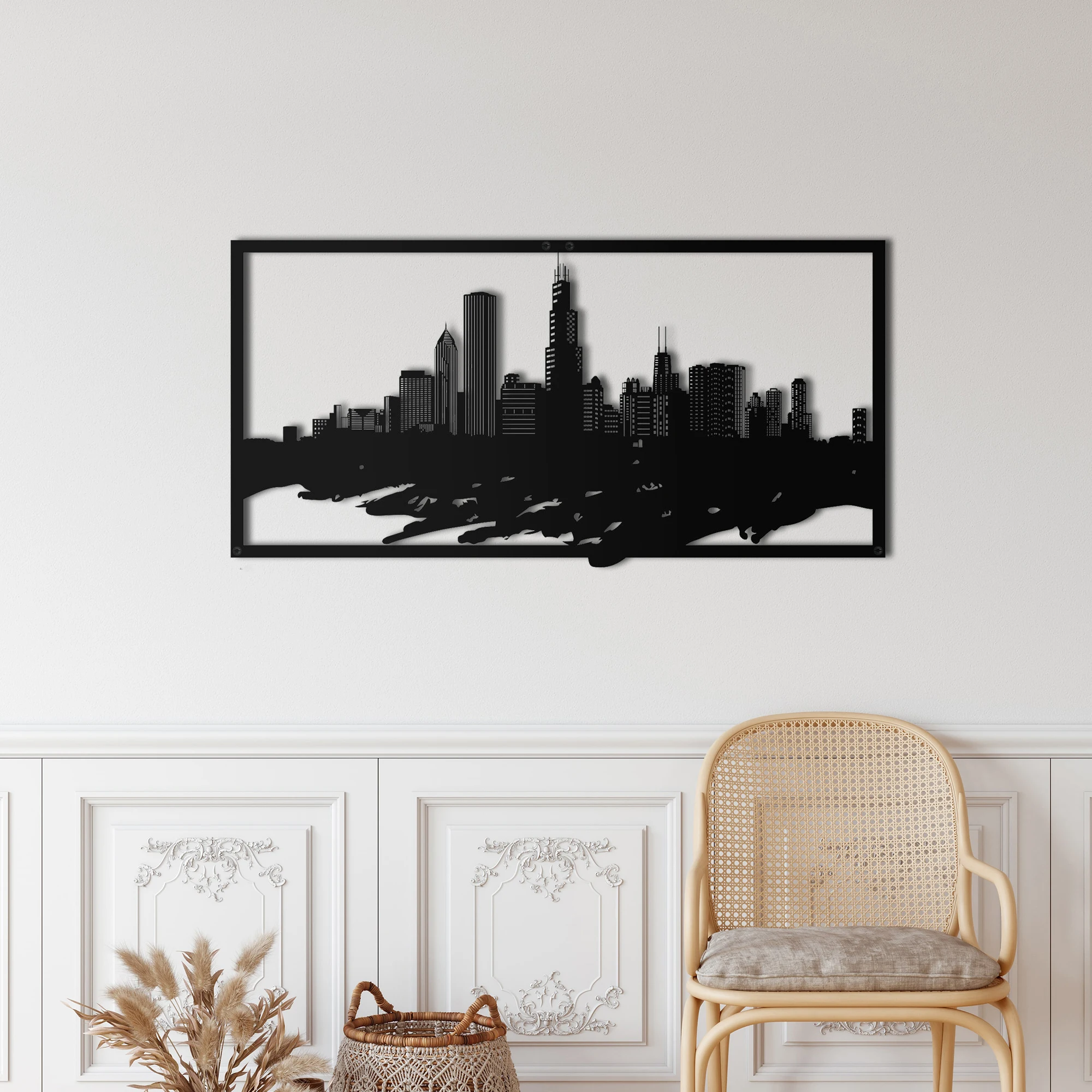 Металлическое настенное искусство, Skyline Chicago, Металлический Настенный декор, внутреннее украшение для дома, декор для гостиной
Металлическое настенное искусство, Skyline Chicago, Металлический Настенный декор, внутреннее украшение для дома, декор для гостиной
