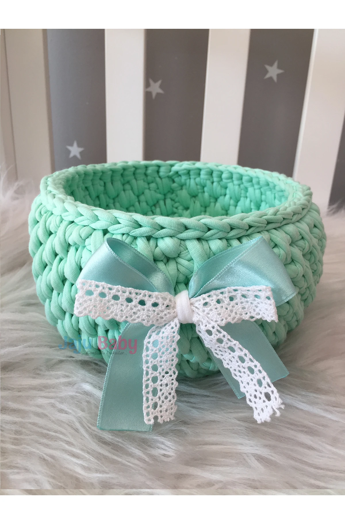 Jaju Baby Handmade, Water Green Medium Size Knitted Basket 17 cm, Kids Room Organizer
Jaju Baby Handmade, Water Green Medium Size Knitted Basket 17 cm, Kids Room Organizer