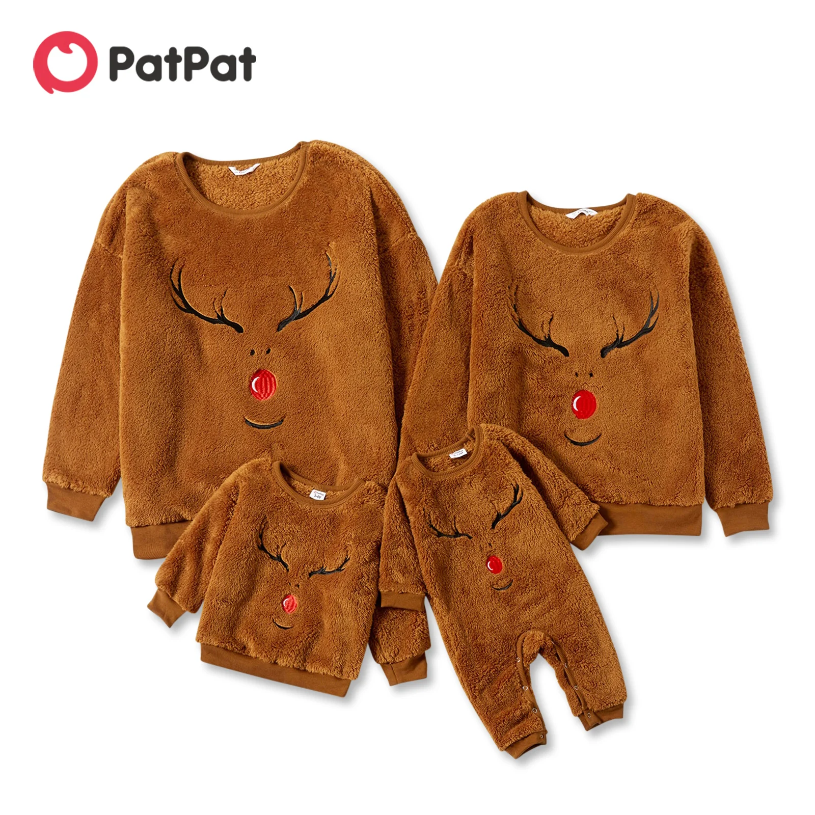 PatPat Christmas Reindeer Embroidered Brown Family Matching Long-sleeve Thickened Polar Fleece Sweatshirts
PatPat Christmas Reindeer Embroidered Brown Family Matching Long-sleeve Thickened Polar Fleece Sweatshirts