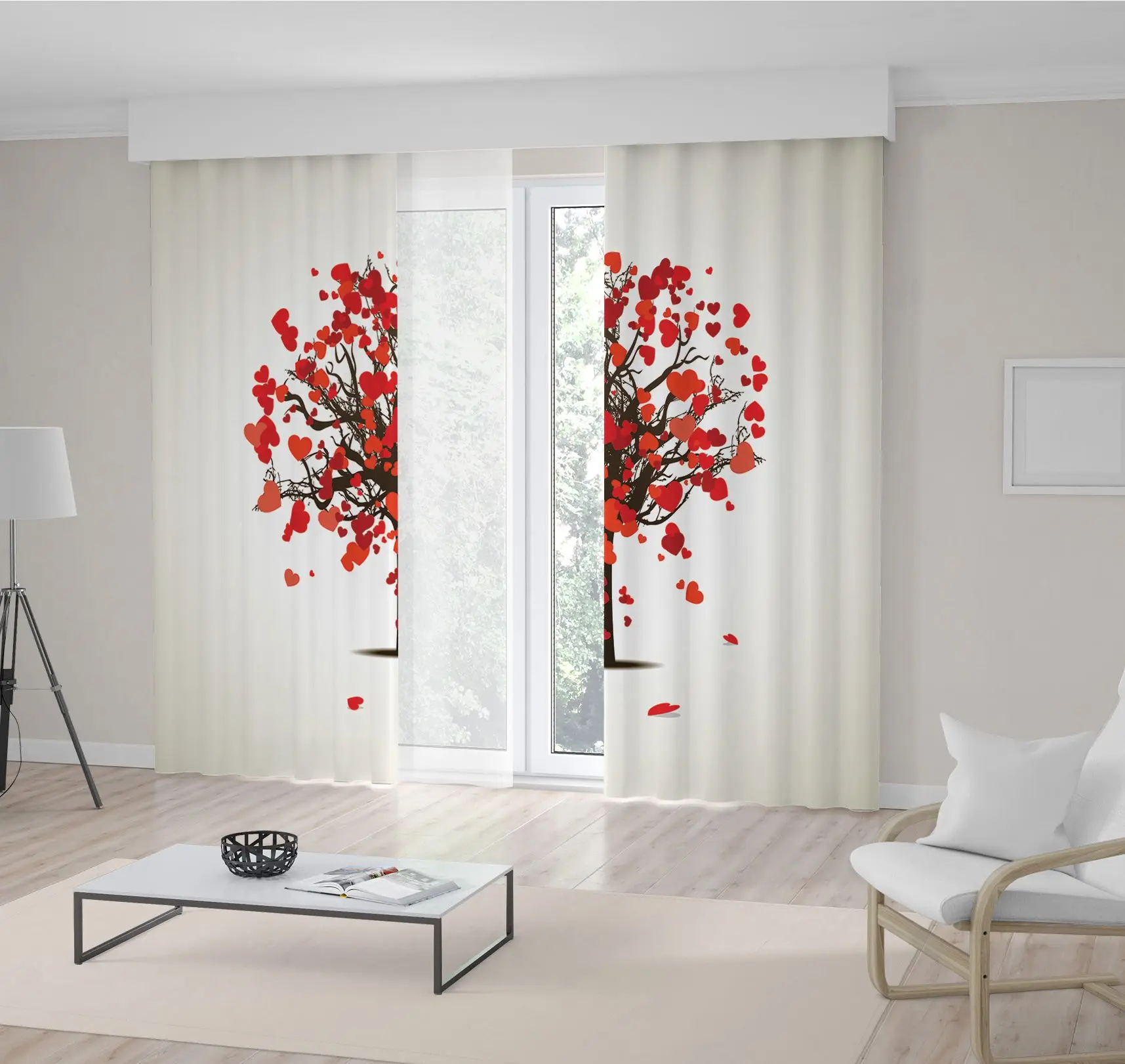 Curtain Love Tree with Heart Shaped Red Leaves Romantic Artful Design Creative Decor
Curtain Love Tree with Heart Shaped Red Leaves Romantic Artful Design Creative Decor