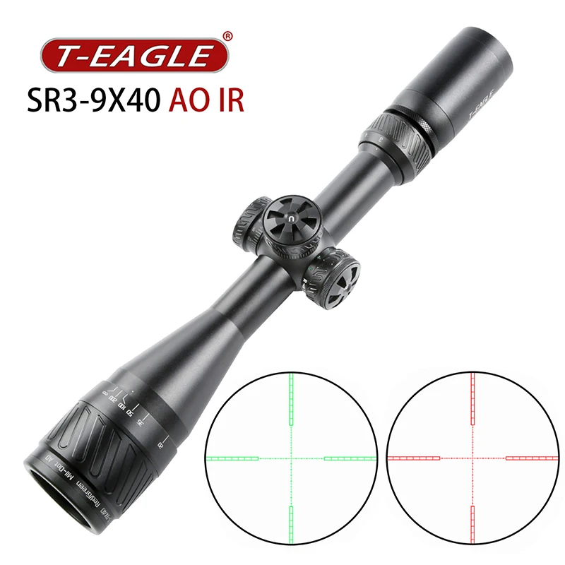 

New Teagle SR 3-9X40 AOIR Tactical Optic Sight Riflescope For Hunting Rifle Scope Sniper Airsoft Air Guns Red Dot Mounts