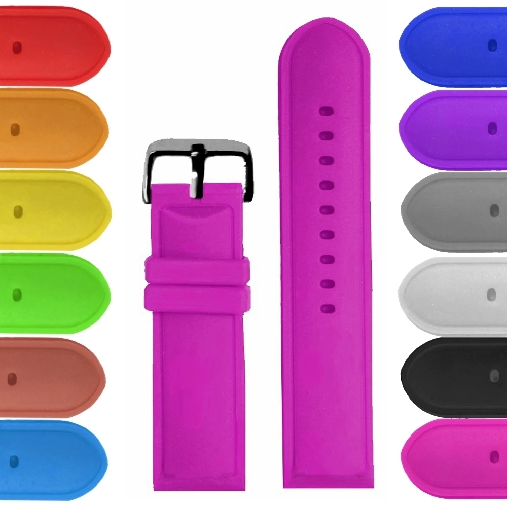 24 мм силиконовые резиновые ремешки для часов для замены белый, желтый, коричневый, синий, красный, зеленый, оранжевый, фиолетовый, розовый
24 мм силиконовые резиновые ремешки для часов для замены белый, желтый, коричневый, синий, красный, зеленый, оранжевый, фиолетовый, розовый