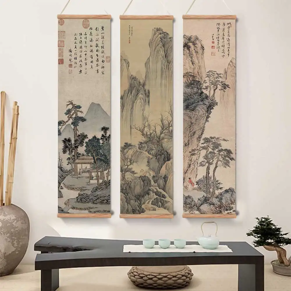 Chinese feng shui ink painting landscape painting traditional classic art souvenir gift wall art hanging scroll painting canvas
Chinese feng shui ink painting landscape painting traditional classic art souvenir gift wall art hanging scroll painting canvas