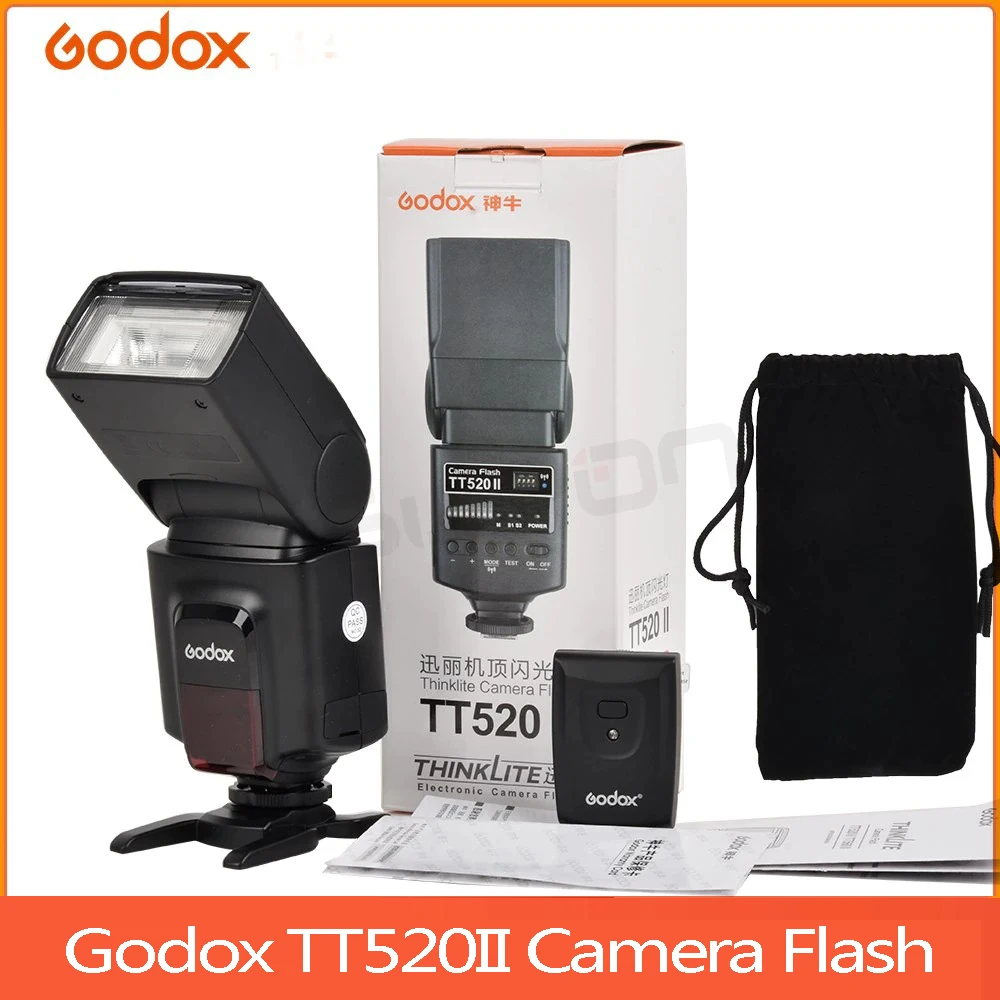 

Godox Camera Flash TT520II Thinklite with Build-in 433MHz Wireless Signal for Canon Nikon Pentax Sony Fuji Olympus DSLR Cameras
